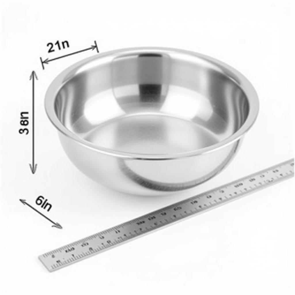 1/6 size food pan next to a ruler