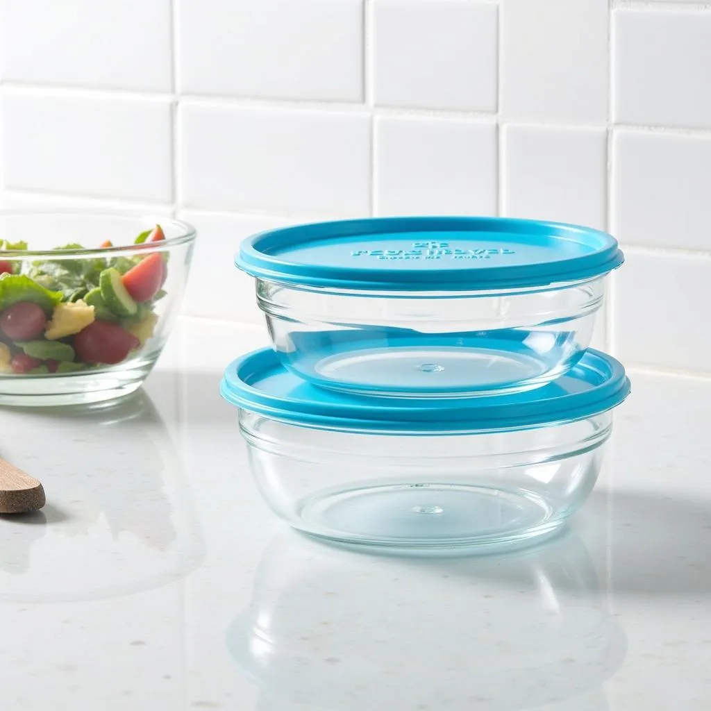 Glass food storage containers with 1 1/2 cup capacity