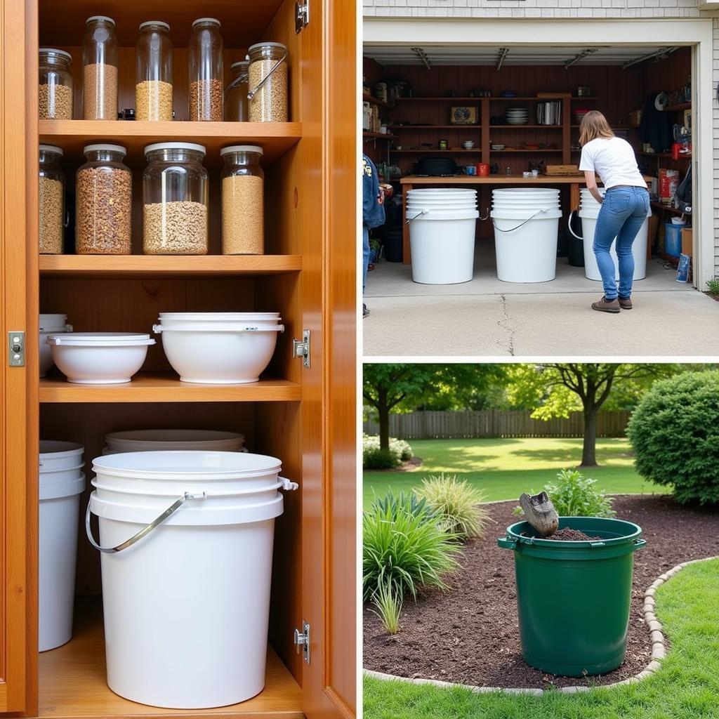 10 Gallon Food Grade Buckets in Various Settings