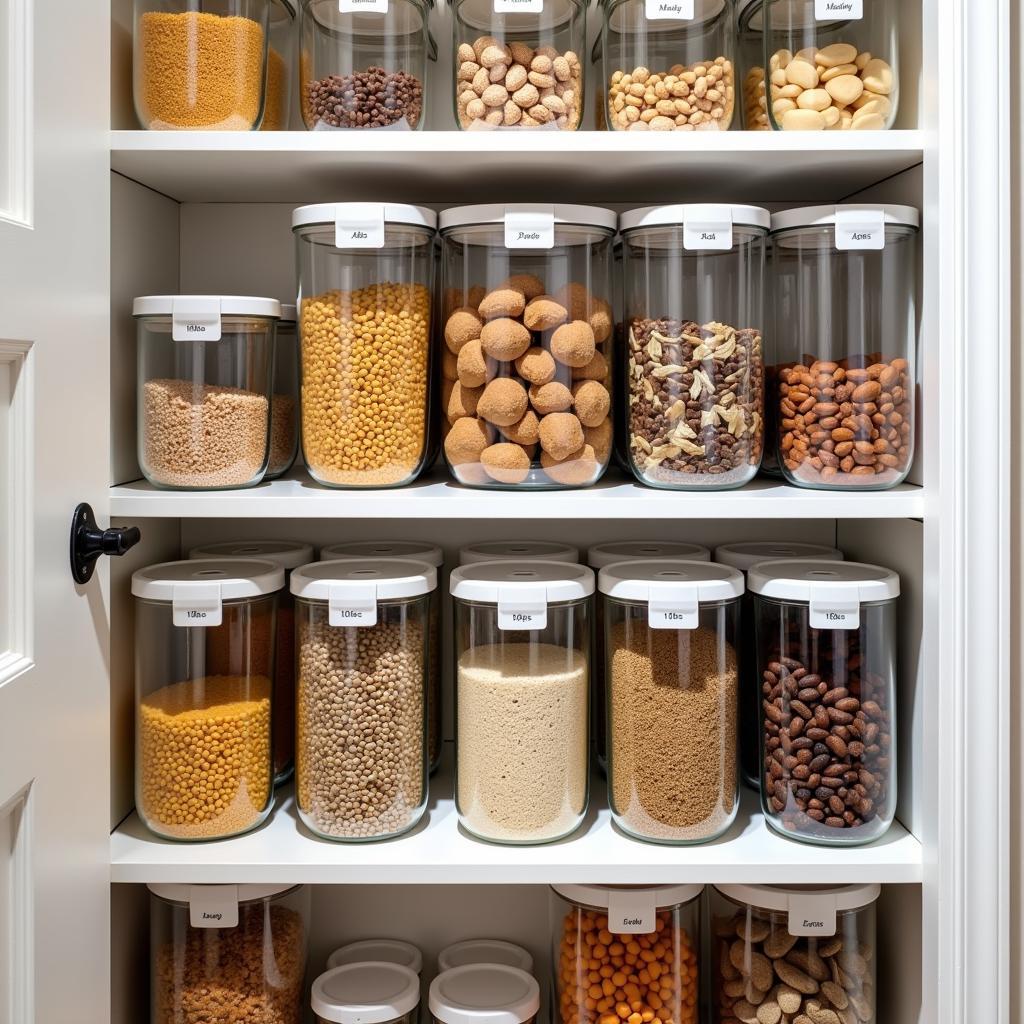 Pantry Organization using 10 lbs Food Containers