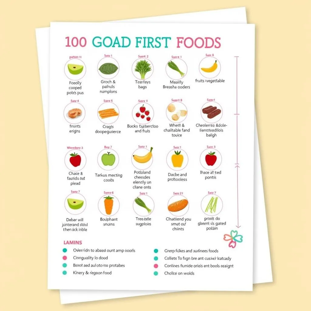 Printable Guide for 100 First Foods