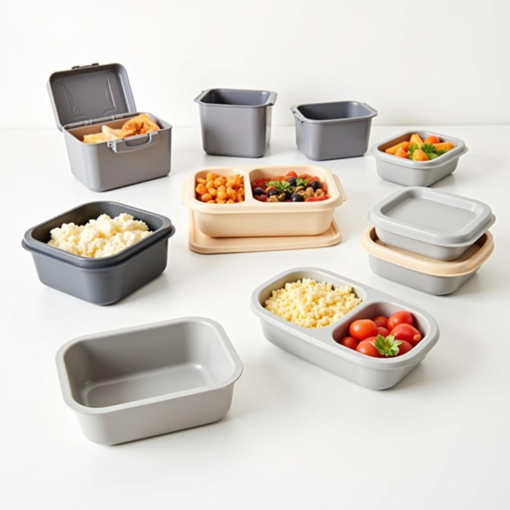 Different types of 3 compartment food containers