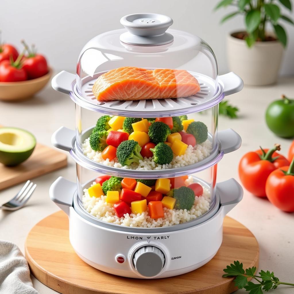 Cooking a Variety of Dishes in a 3-Tier Food Steamer