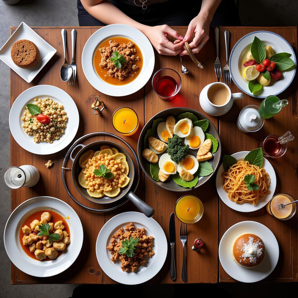 Food Photography Table Setting Captured with 35mm Lens