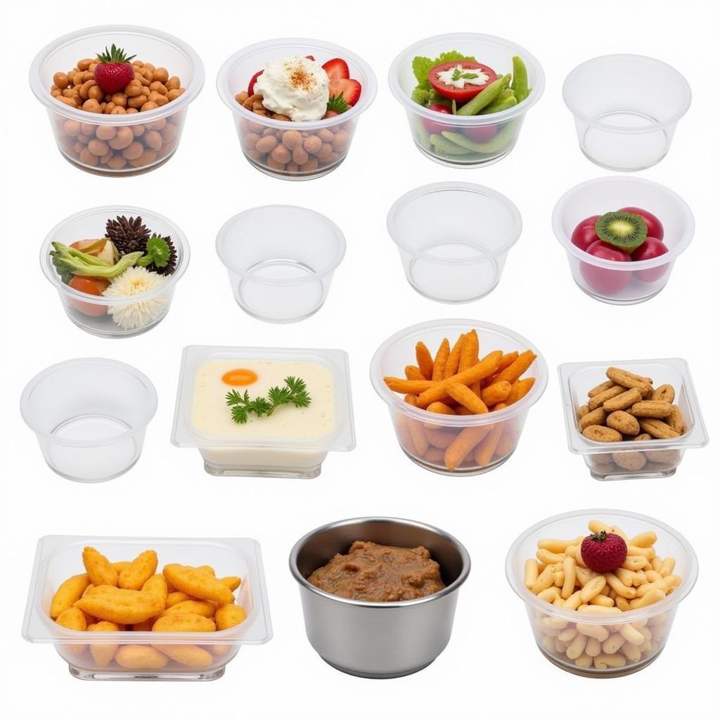 Assortment of 4 oz food containers