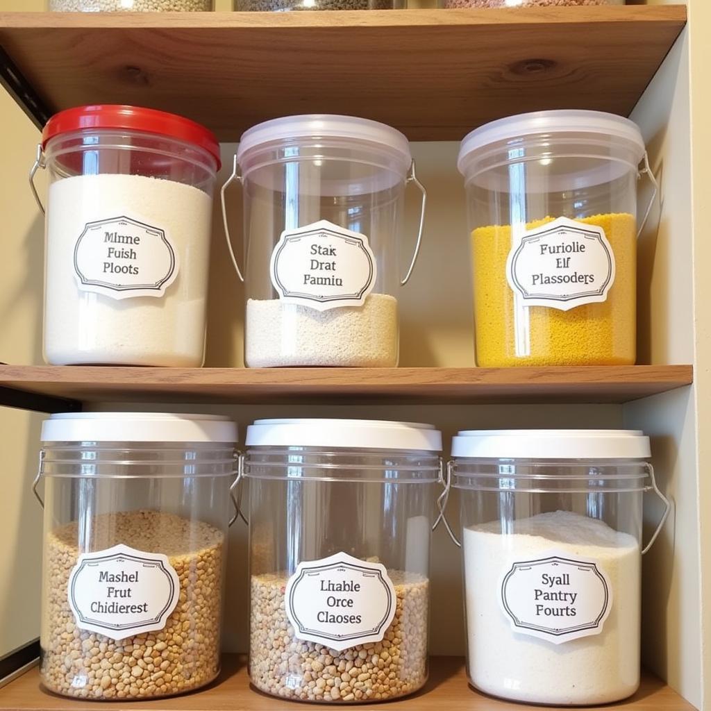 Organized Pantry with 5-Gallon Buckets