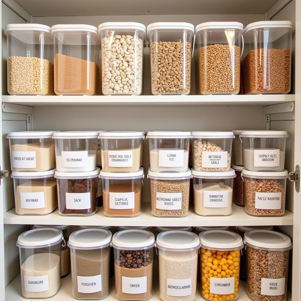 Pantry Organization with Food Storage Buckets