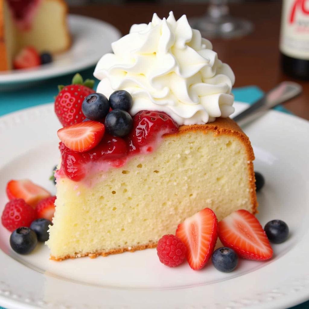 7 Up Angel Food Cake with Berries and Cream