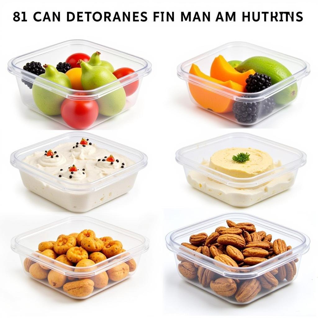 Assortment of 8 oz Food Containers