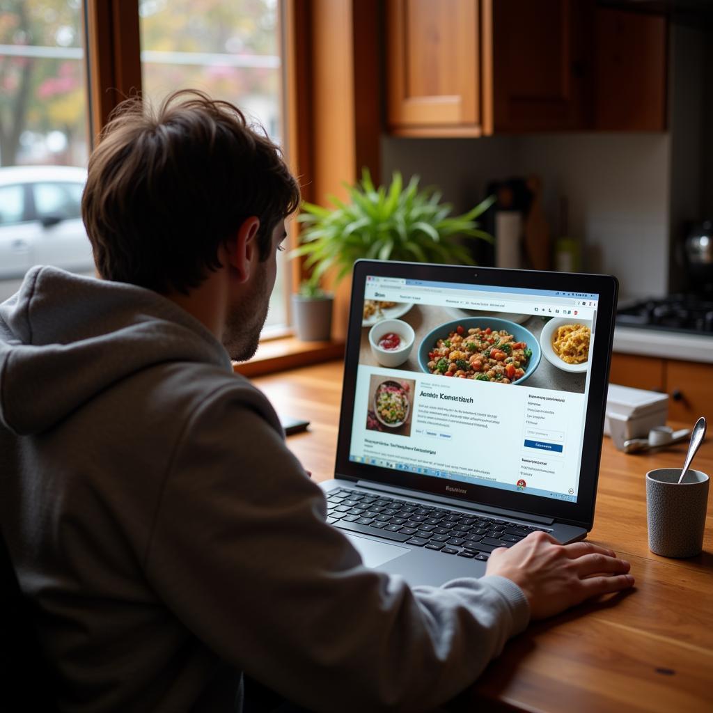 Exploring Recipes on a Laptop