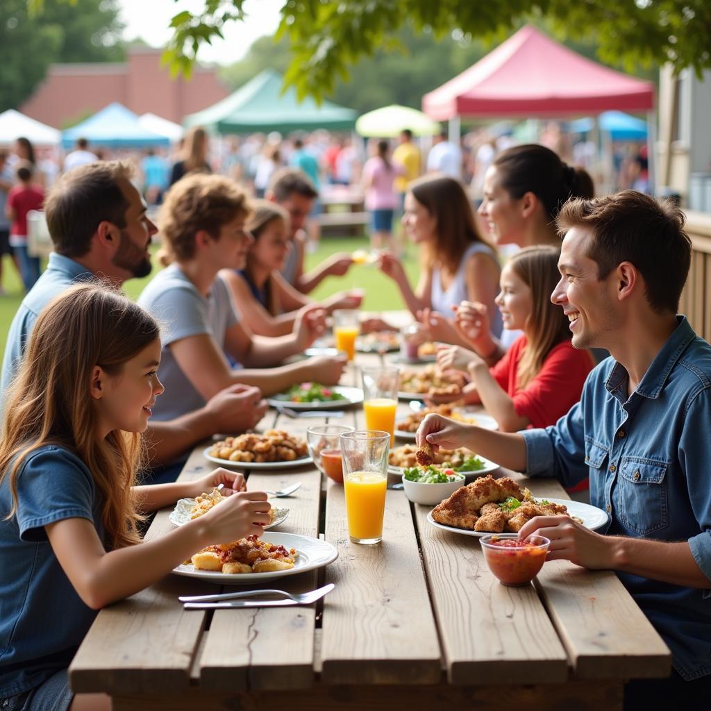 Families enjoying the Aberdeen Food Rodeo