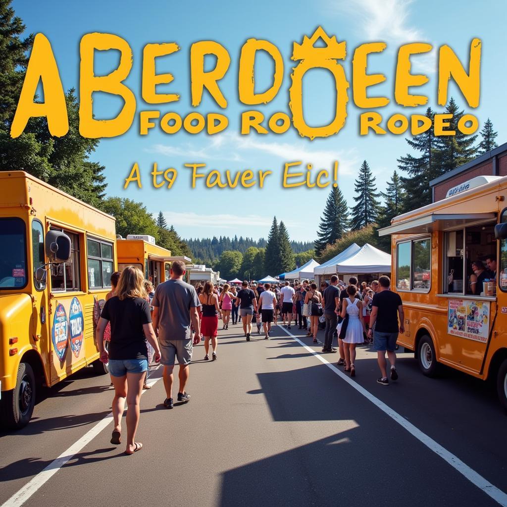 Food trucks and crowds at the Aberdeen Food Rodeo