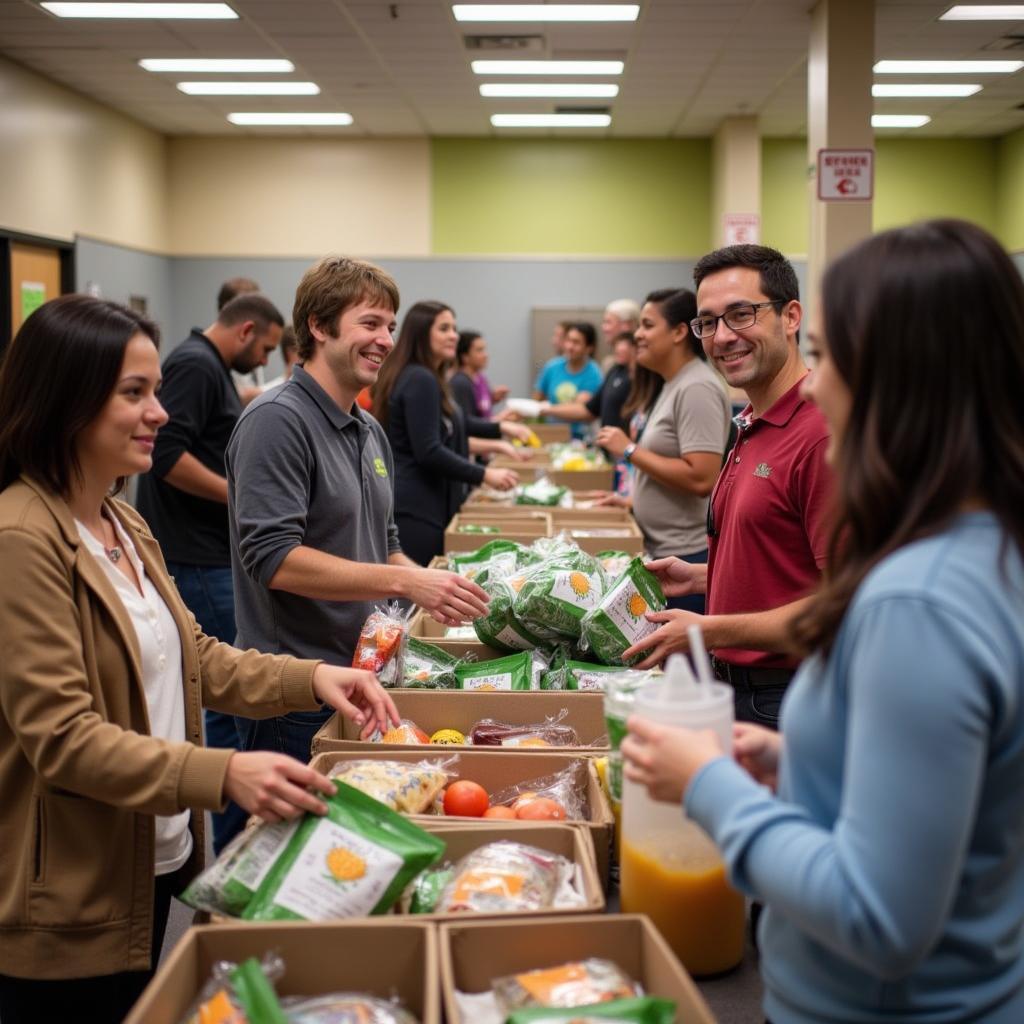 Community members receiving support at an Acworth food pantry