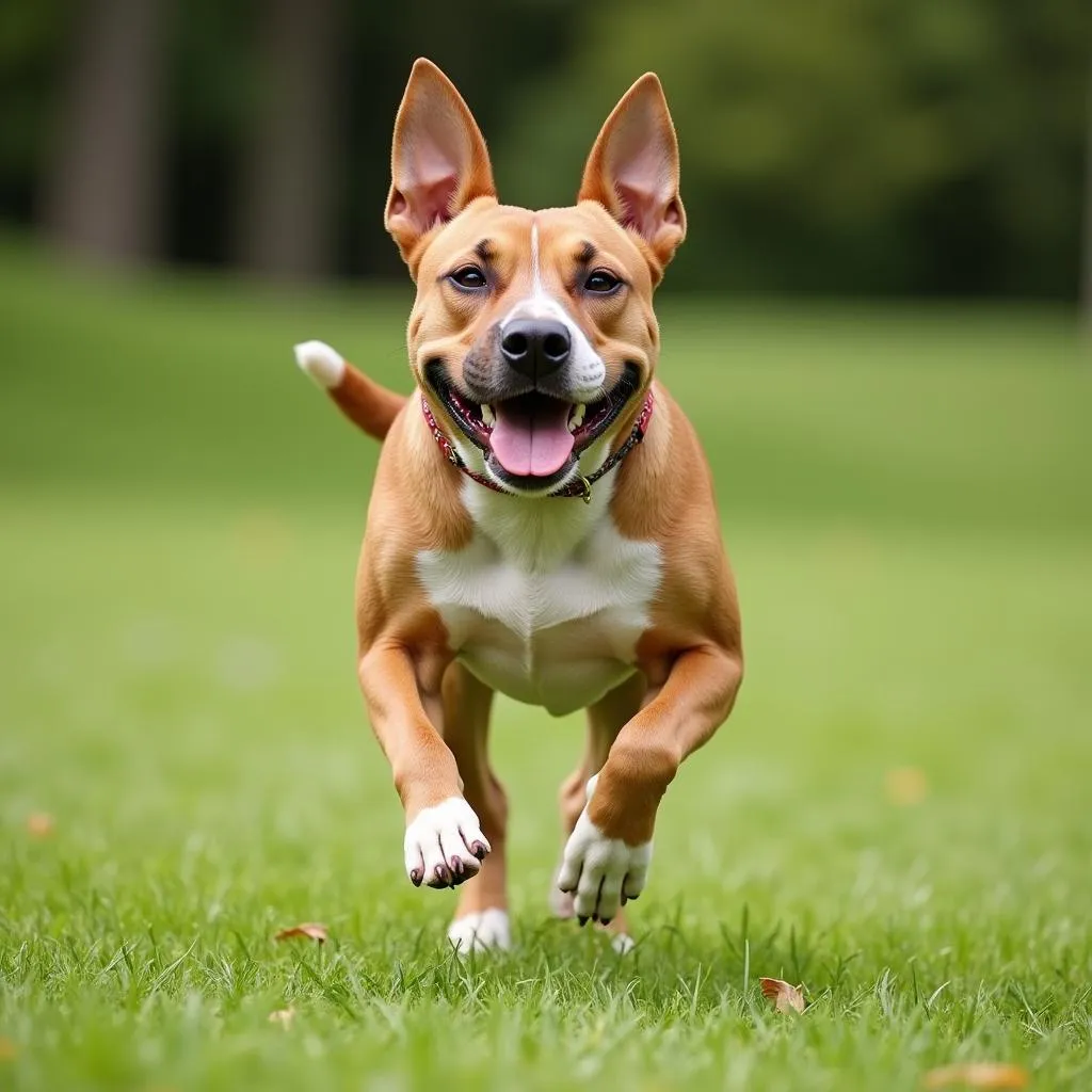 Adult Staffordshire Terrier Playing Fetch