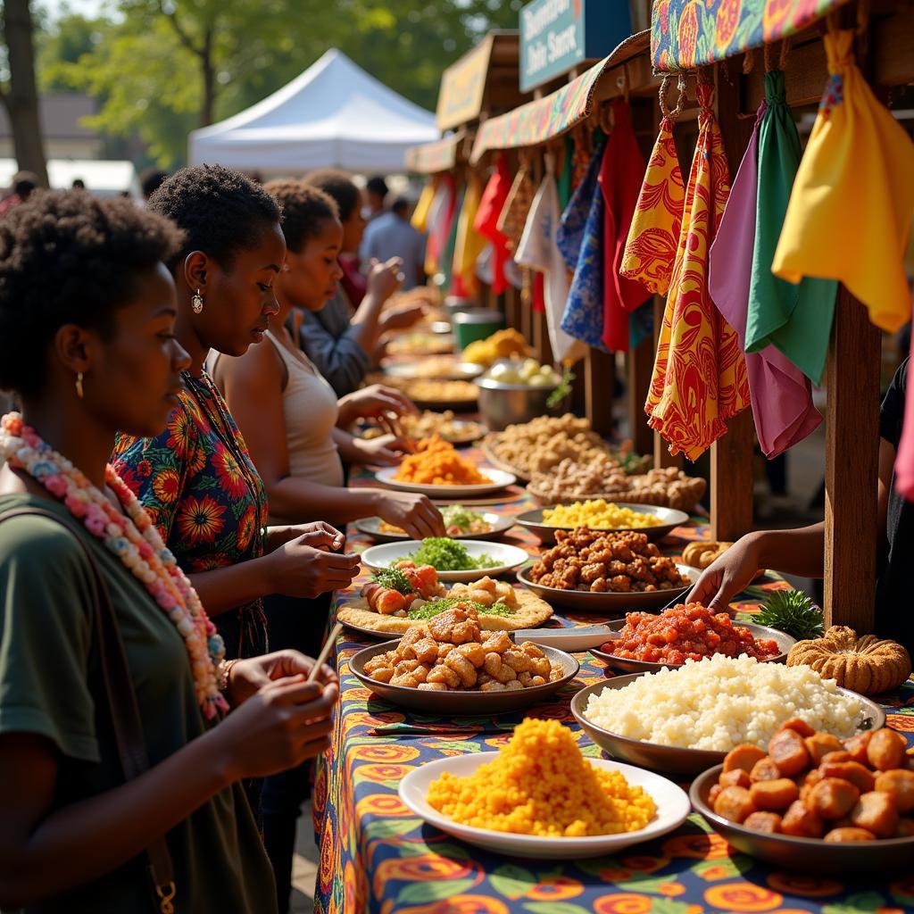 Food Stalls at an African Food Festival