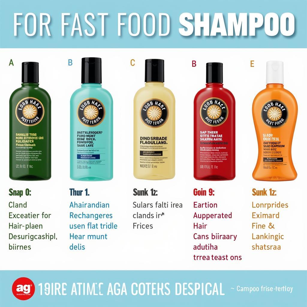 Variety of Ag Fast Food Shampoo Products