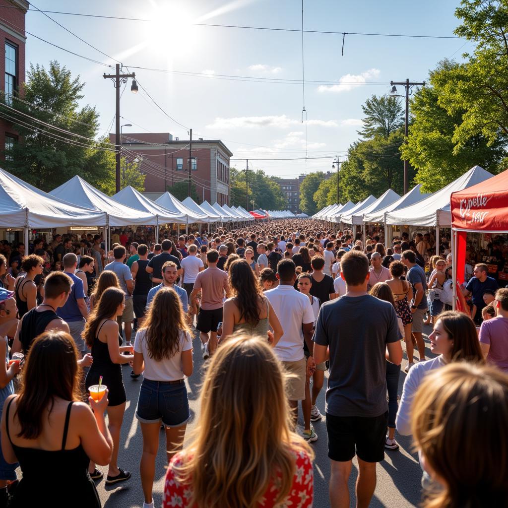 Crowds enjoying the Akron Food Festival