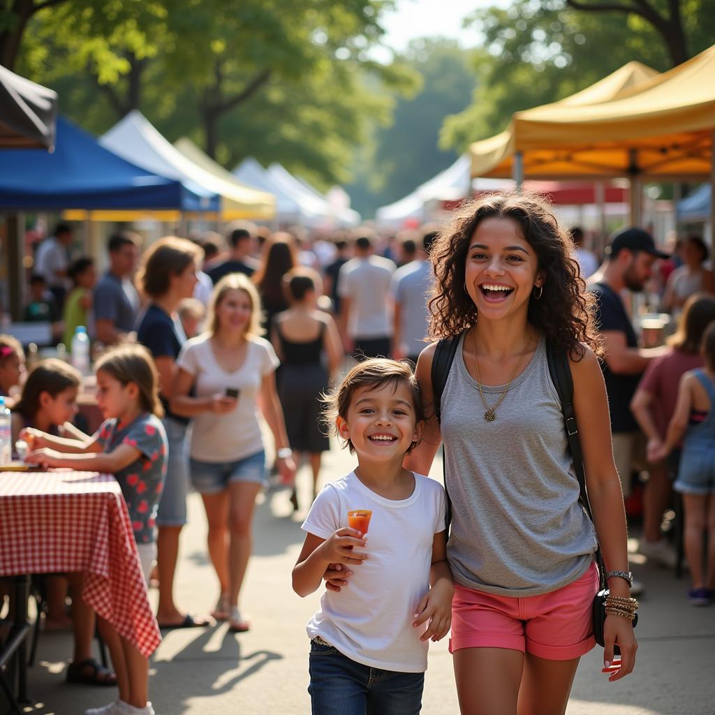 Families enjoying the Akron Food Festival