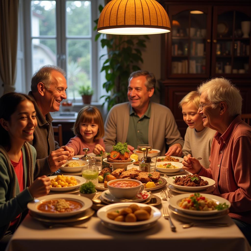 Family Enjoying a Traditional Amazi Meal