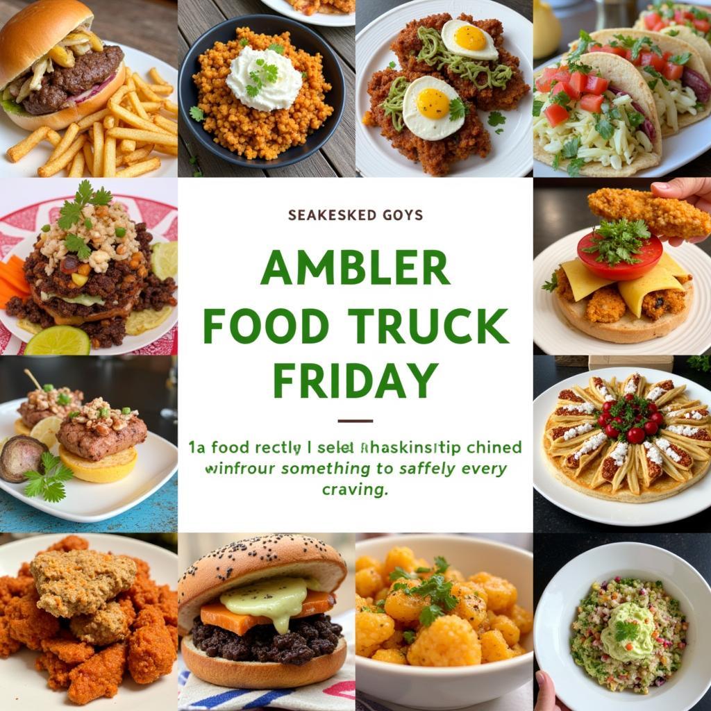 A wide array of dishes available at Ambler Food Truck Friday