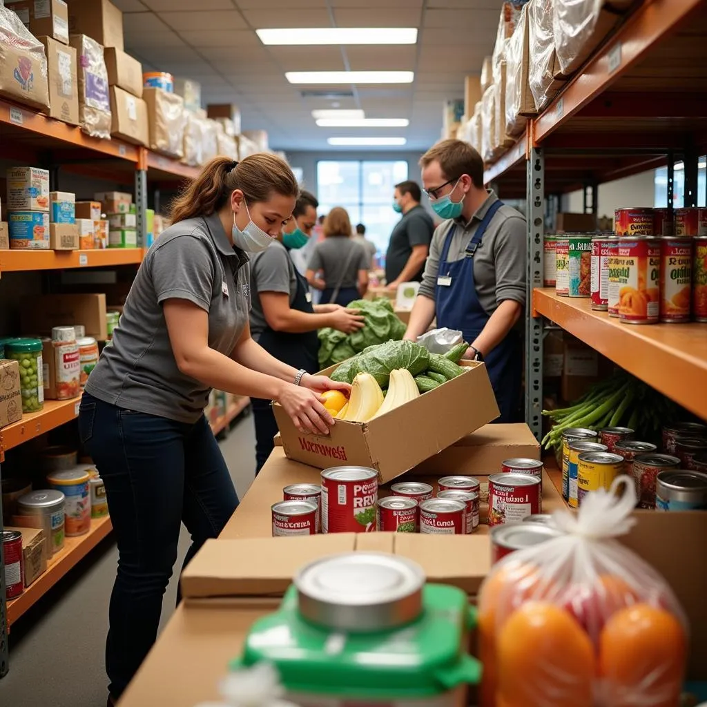 Food distribution at Amen Food Pantry