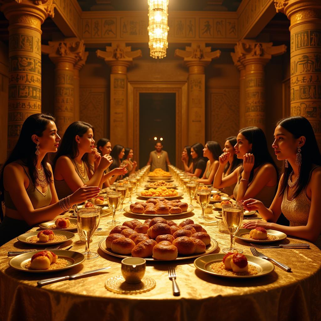 Ancient Egyptian Feast with Edible Gold