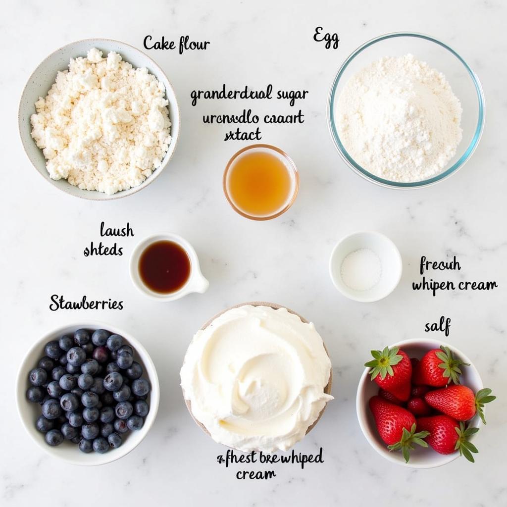 Ingredients for Angel Food Cake American Flag