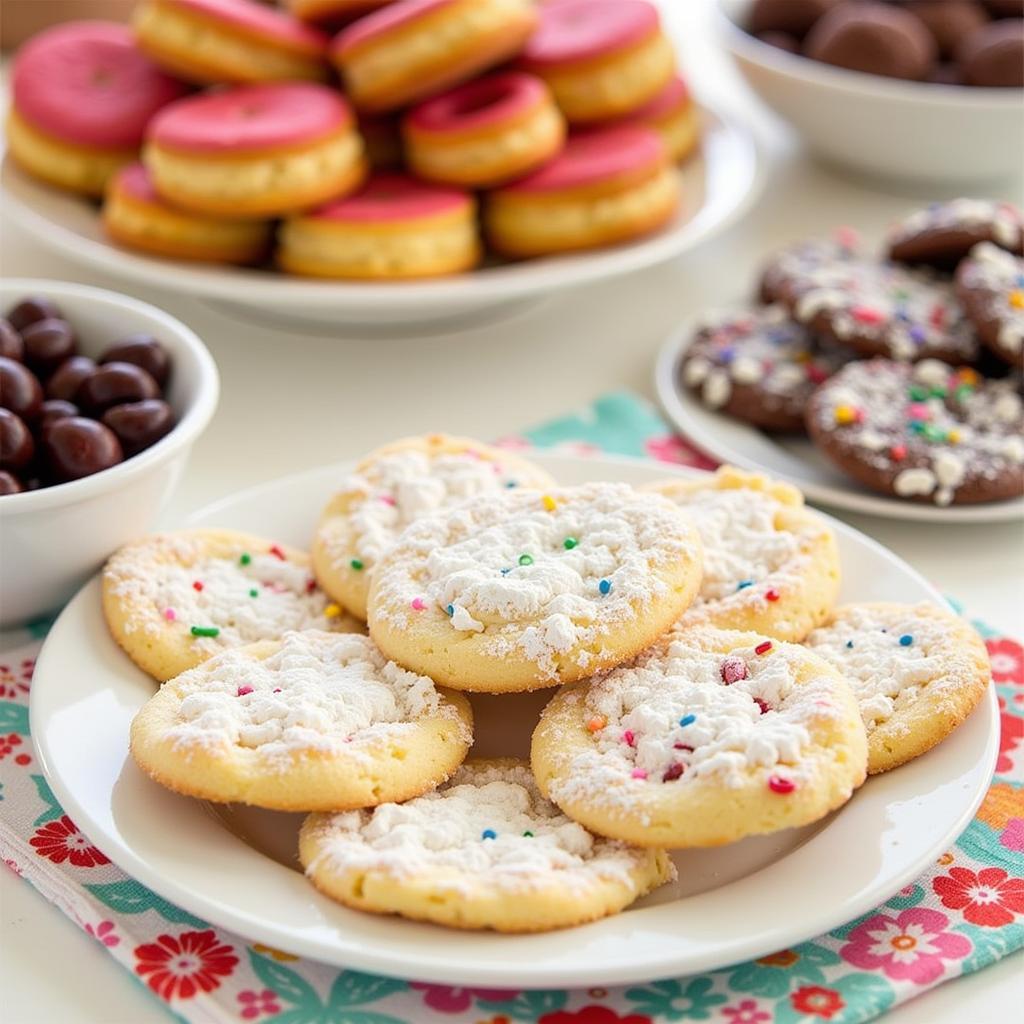 Angel Food Cake Cookies on a Dessert Table