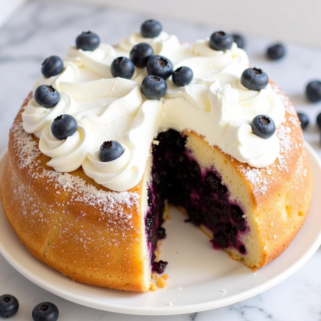 Stuffed angel food cake with pie filling