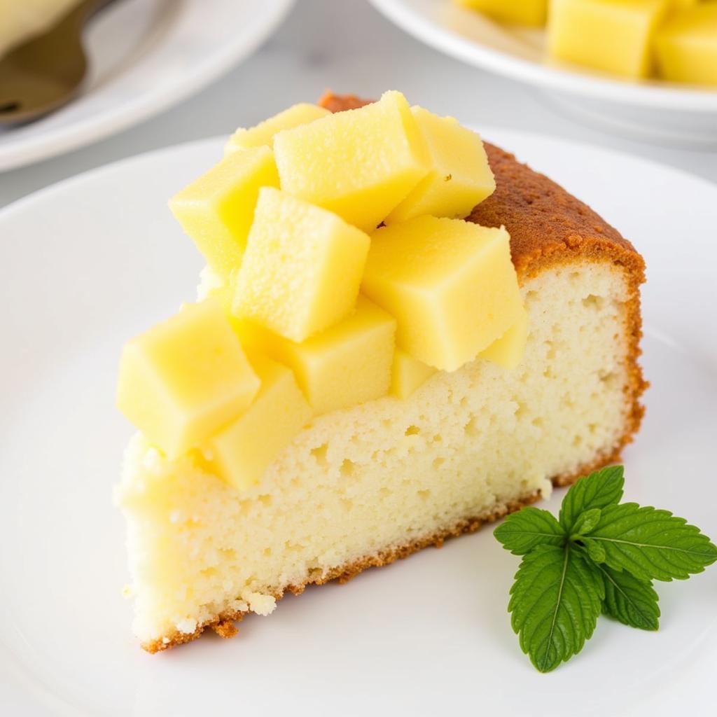 Angel Food Cake with Pineapple and Mint