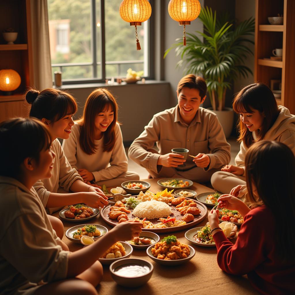 An Anori Family Sharing a Meal