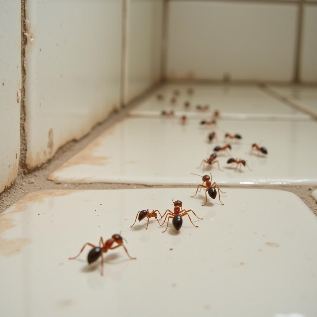 Ants on a Bathroom Floor