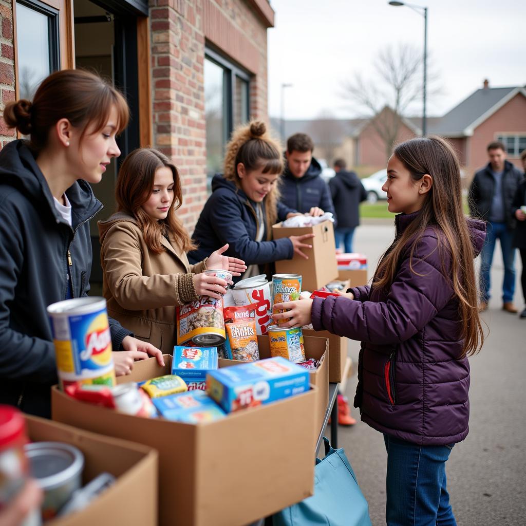 Community members in Apple Valley donate food to support their neighbors in need.