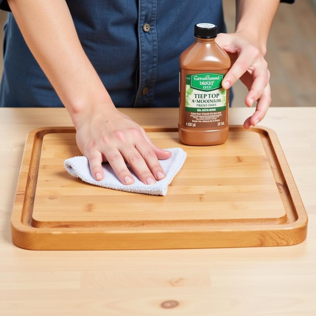 Applying a food-safe wood finish to a cutting board