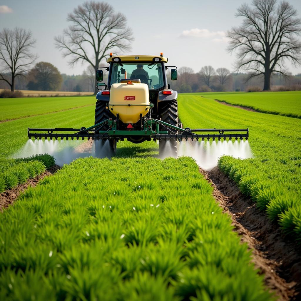 Applying liquid fertilizer to a food plot