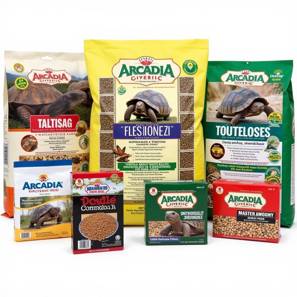 Various types of Arcadia tortoise food pellets