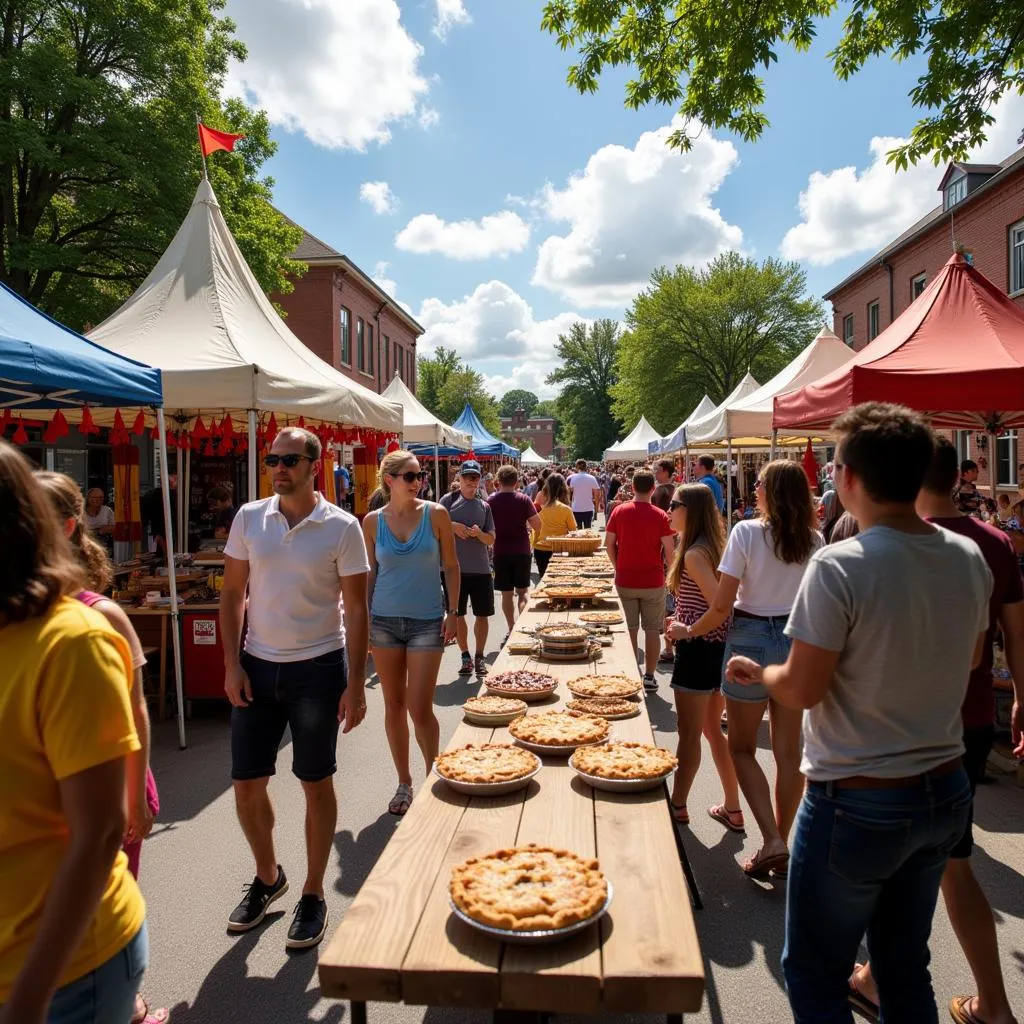 Attendees enjoying pie at the Arkansas Pie Festival