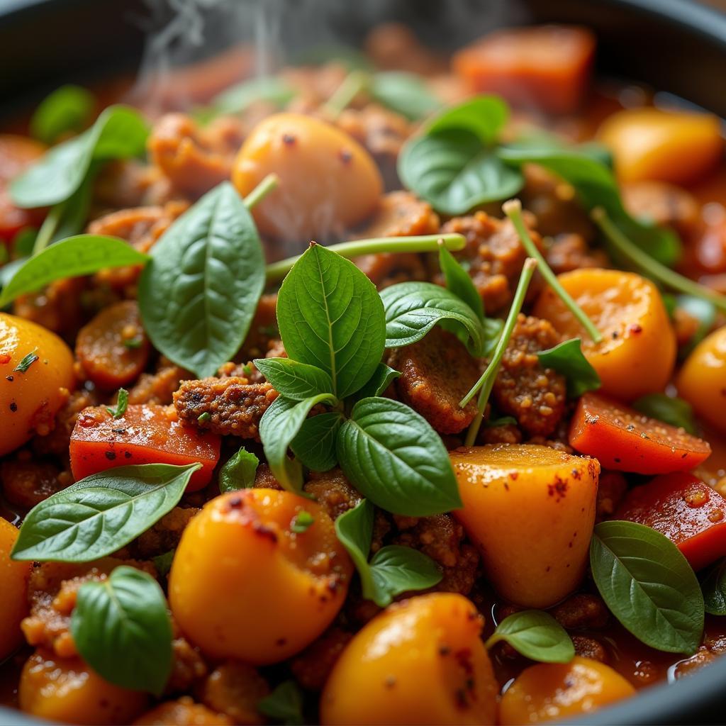 Aromatic Herbs and Spices in a Dish