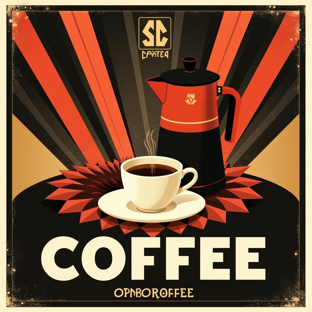 Art Deco Coffee Vintage Food Poster