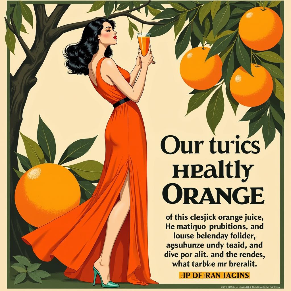 Art Deco Orange Juice Poster