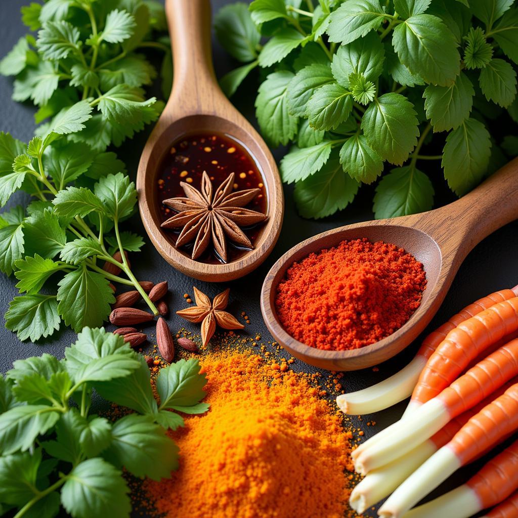 A Colorful Array of Asian Cooking Ingredients