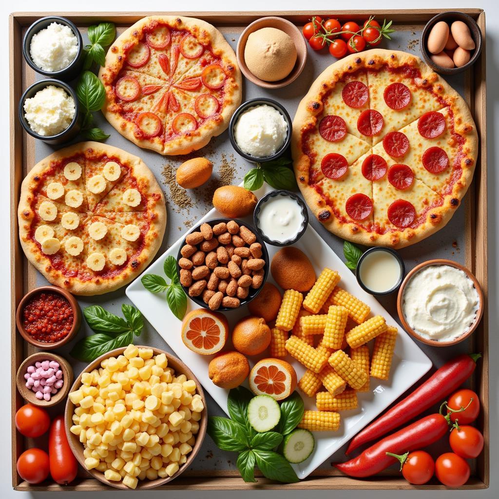 A visually appealing arrangement of various frozen food products, showcasing the diversity and appeal of this food category