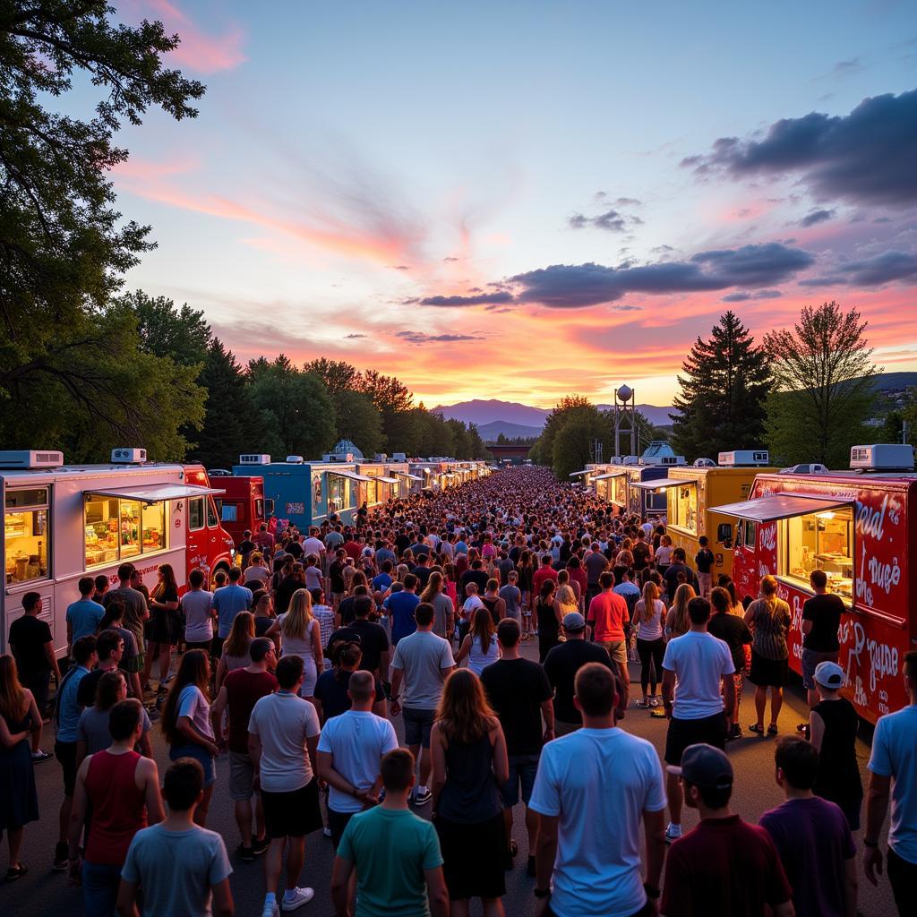 Large crowd gathered at the Aurora Food Truck Festival