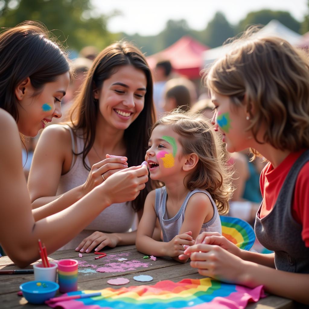 Families enjoying the Austin Soul Food Festival