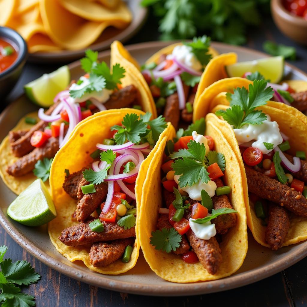 Authentic Mexican Tacos Platter