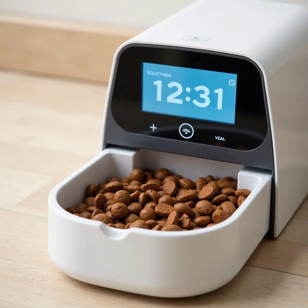 Automatic dog food feeder with a timer