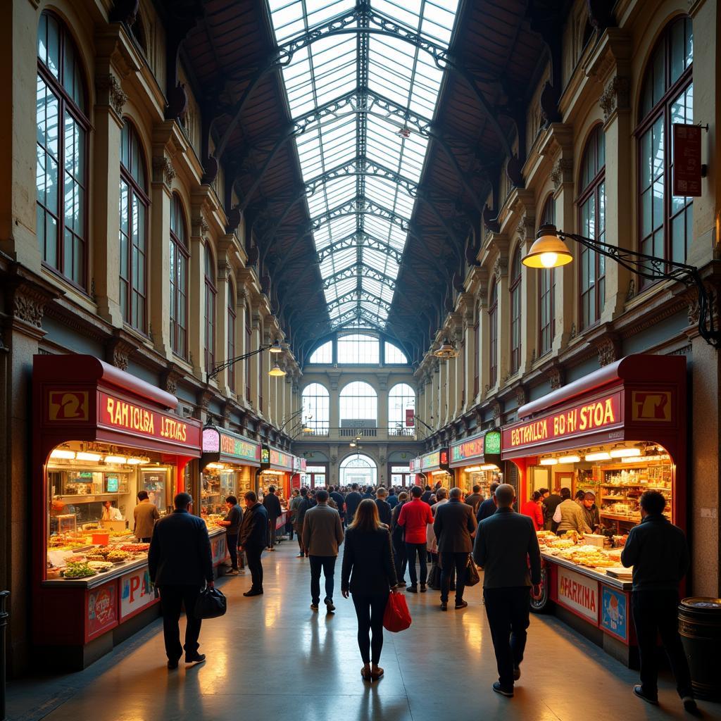 Bustling Avenida Food Hall Interior