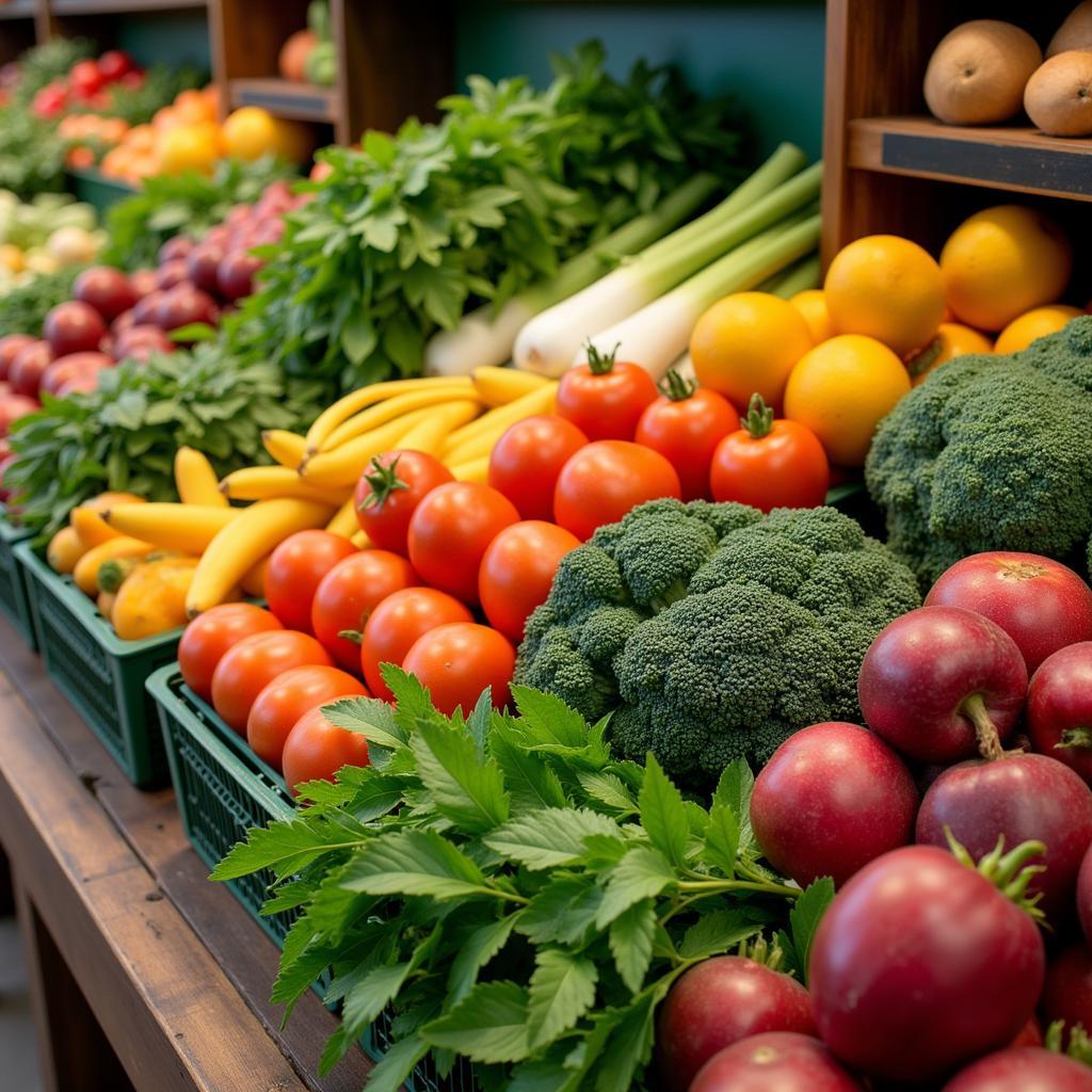 Vibrant Fresh Produce Display at Avenida