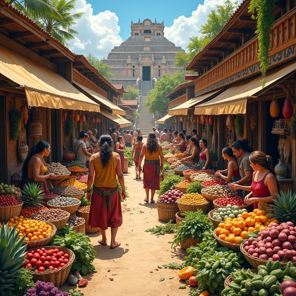 Aztec Market Scene