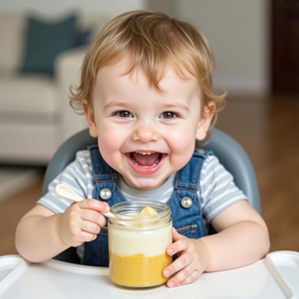 Baby Enjoying Organic Baby Food